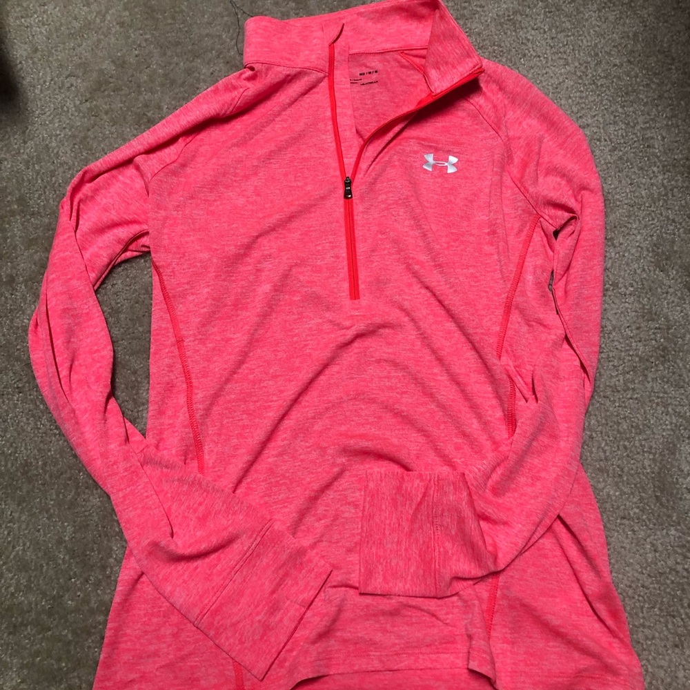 Coral Underarmour Tech Half ZIP Pullover
